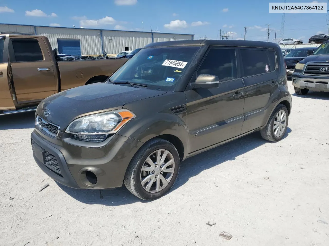 2012 Kia Soul + VIN: KNDJT2A64C7364122 Lot: 71946654