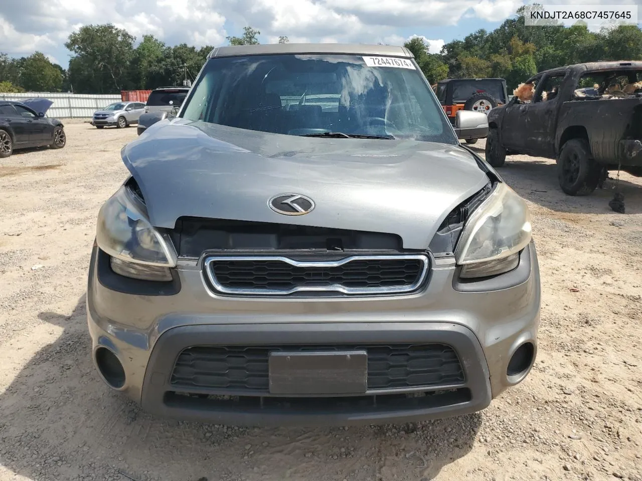 2012 Kia Soul + VIN: KNDJT2A68C7457645 Lot: 72447674