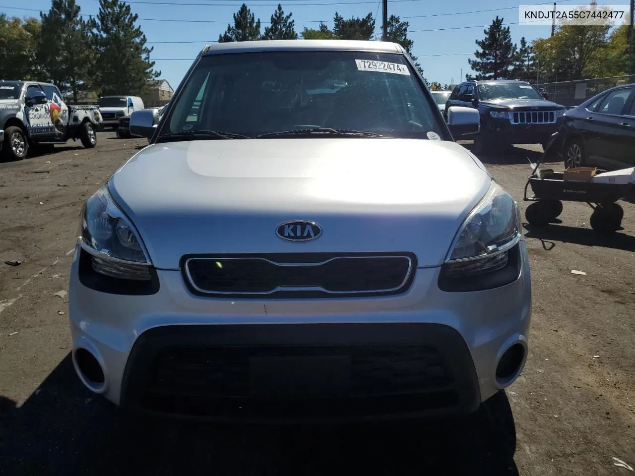 2012 Kia Soul VIN: KNDJT2A55C7442477 Lot: 72922474