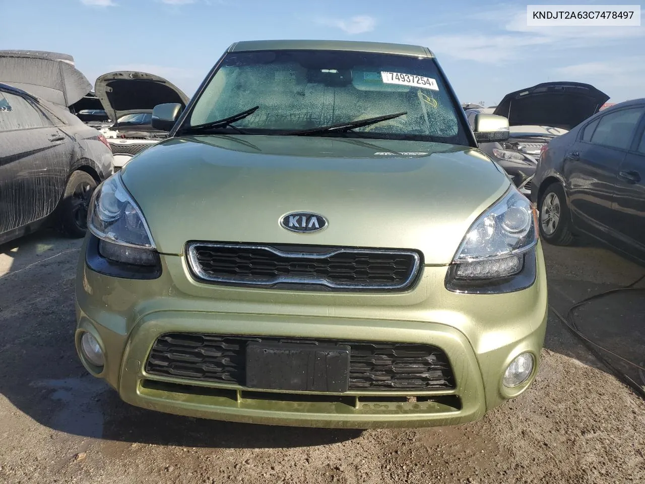 2012 Kia Soul + VIN: KNDJT2A63C7478497 Lot: 74937254