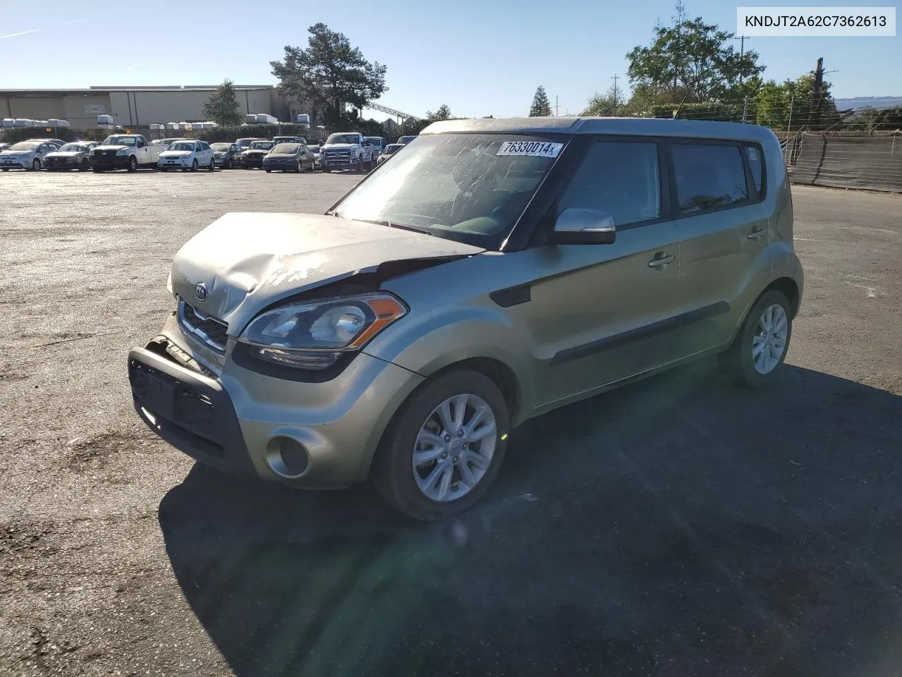 2012 Kia Soul + VIN: KNDJT2A62C7362613 Lot: 76330014