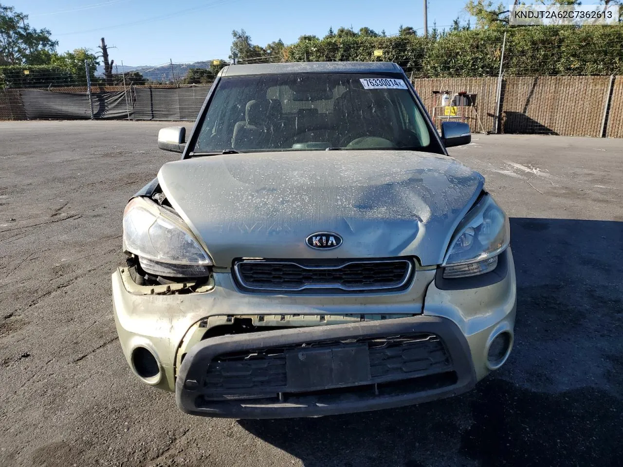 2012 Kia Soul + VIN: KNDJT2A62C7362613 Lot: 76330014