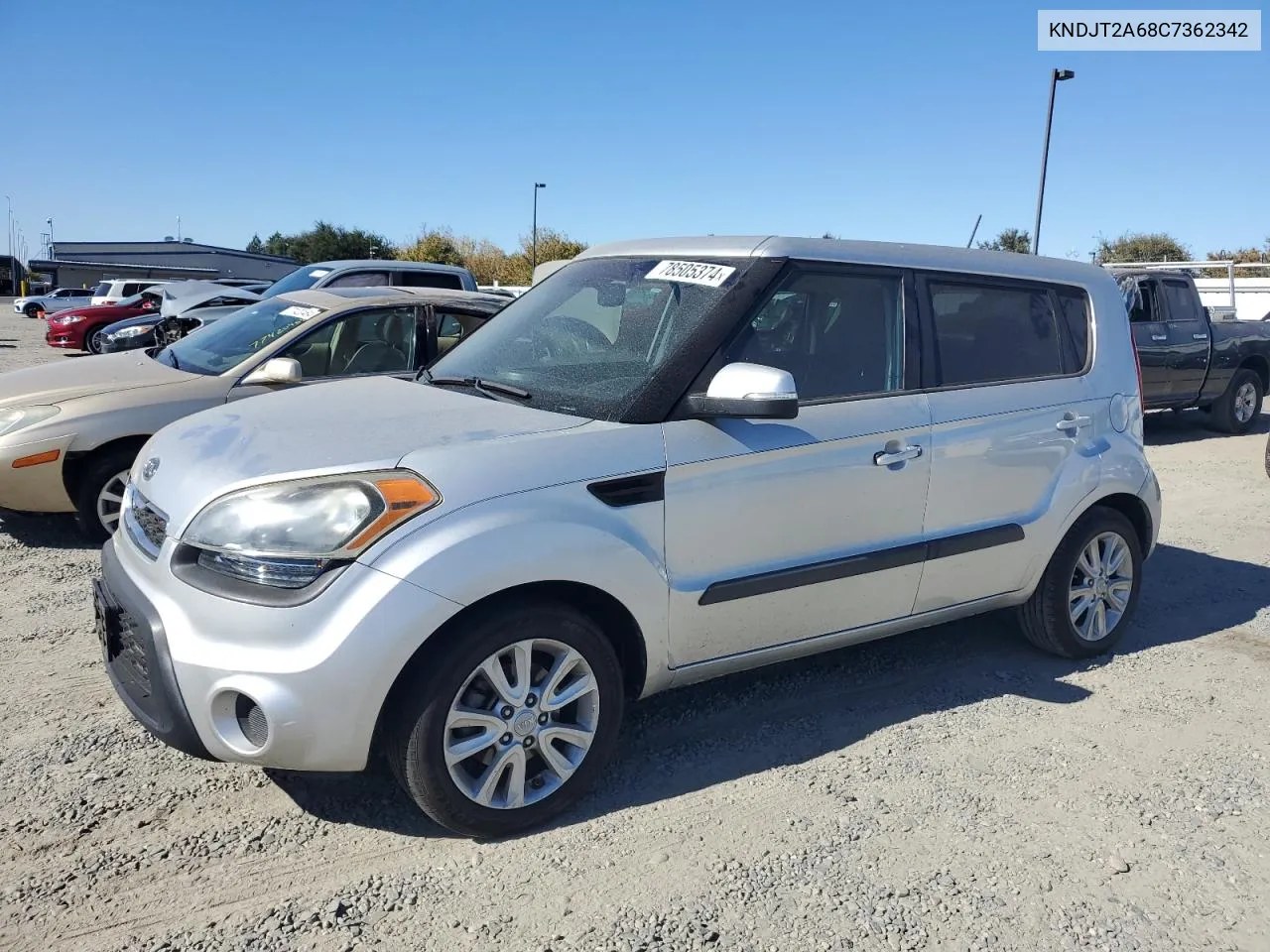 2012 Kia Soul + VIN: KNDJT2A68C7362342 Lot: 78505374