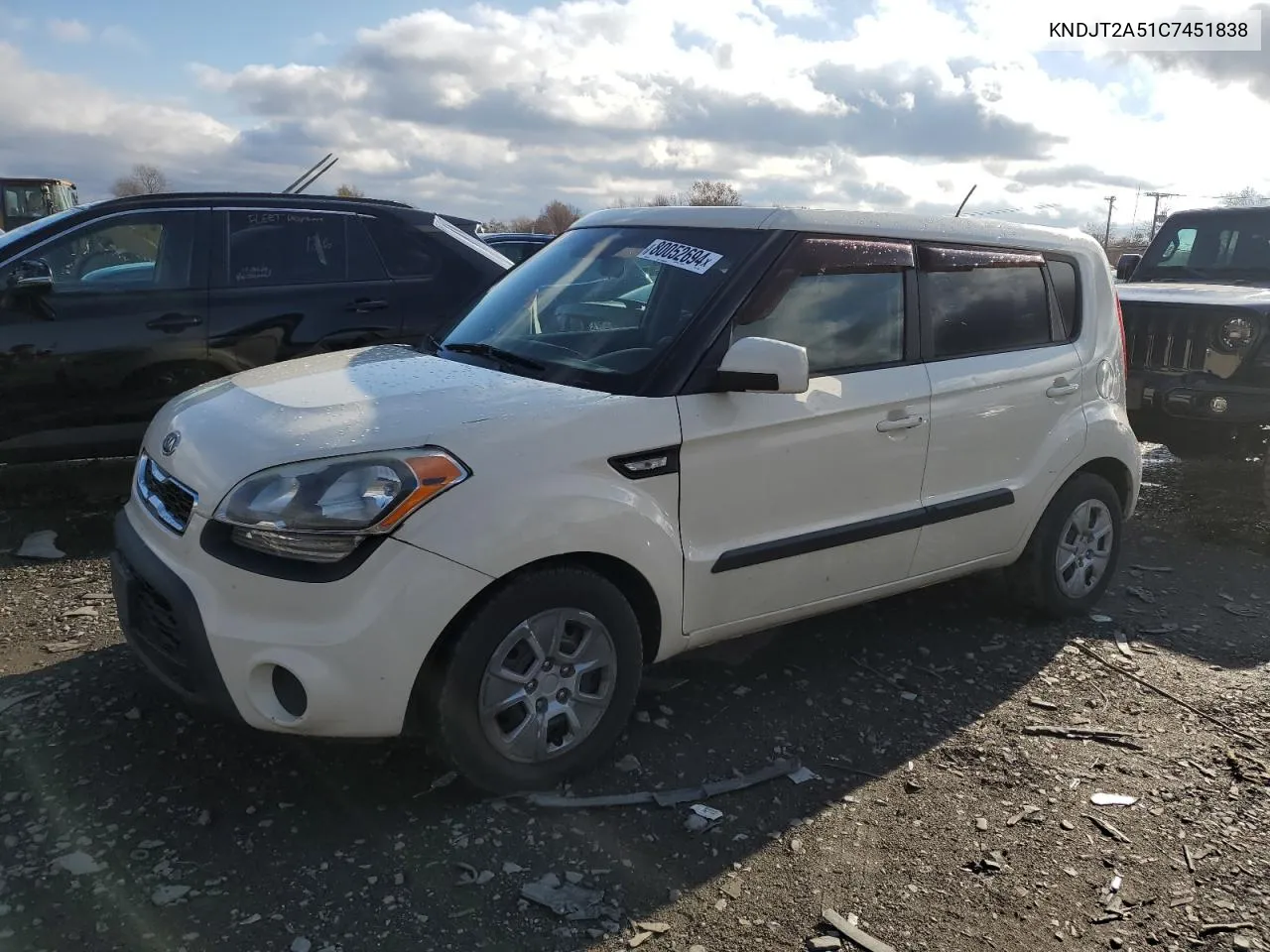 2012 Kia Soul VIN: KNDJT2A51C7451838 Lot: 80052694