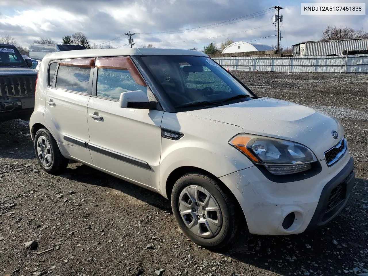 2012 Kia Soul VIN: KNDJT2A51C7451838 Lot: 80052694