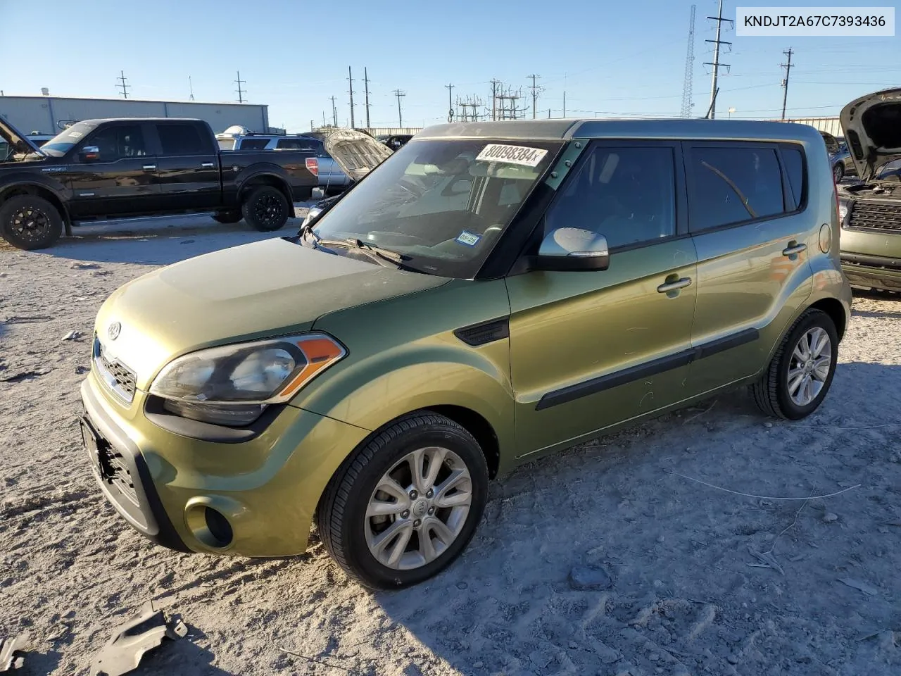 2012 Kia Soul + VIN: KNDJT2A67C7393436 Lot: 80098384