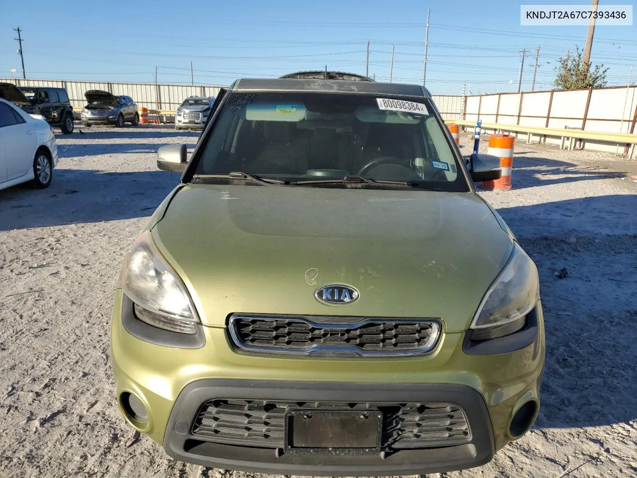 2012 Kia Soul + VIN: KNDJT2A67C7393436 Lot: 80098384