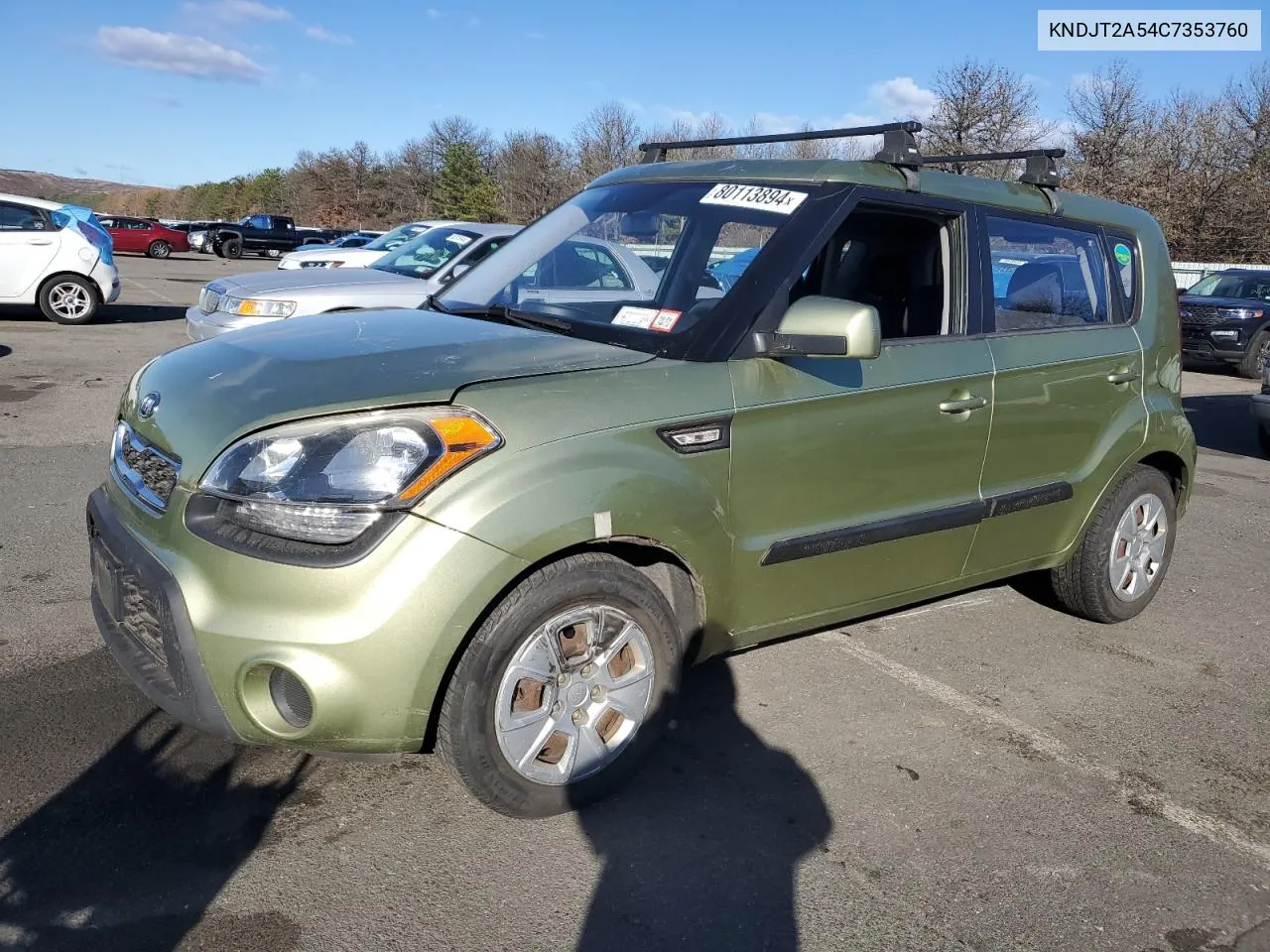 2012 Kia Soul VIN: KNDJT2A54C7353760 Lot: 80113894