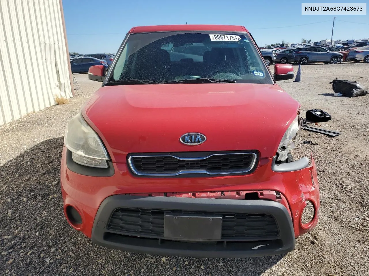 2012 Kia Soul + VIN: KNDJT2A68C7423673 Lot: 80871754