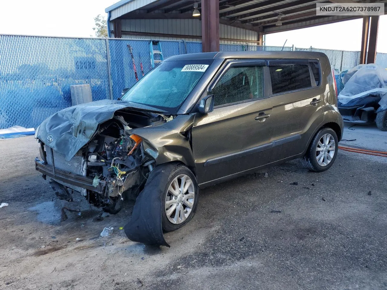 2012 Kia Soul + VIN: KNDJT2A62C7378987 Lot: 80889504