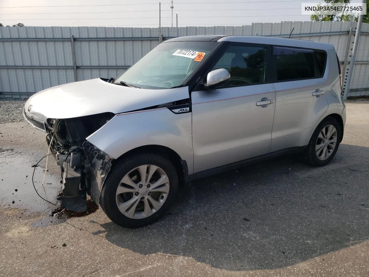 2014 Kia Soul + VIN: KNDJP3A54E7725465 Lot: 70722174