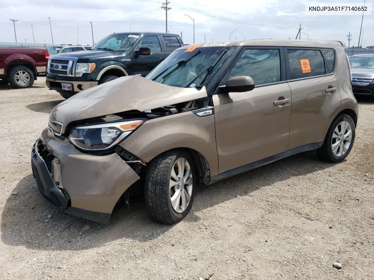 2015 Kia Soul + VIN: KNDJP3A51F7140652 Lot: 68122914