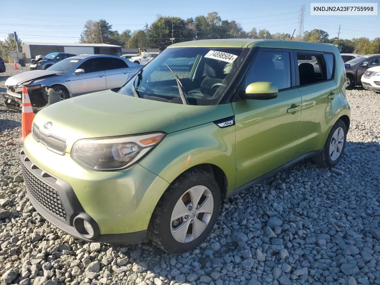 2015 Kia Soul VIN: KNDJN2A23F7755998 Lot: 74898504