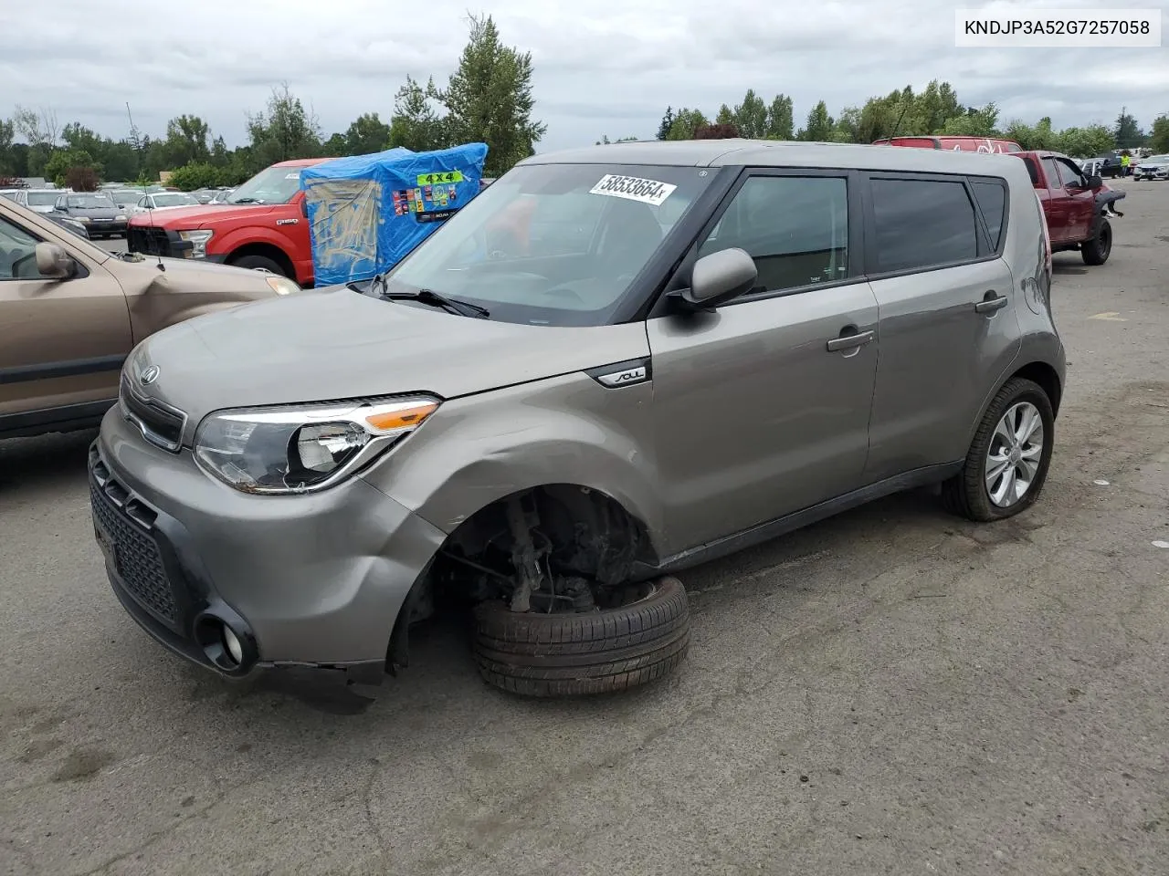 2016 Kia Soul + VIN: KNDJP3A52G7257058 Lot: 58533664