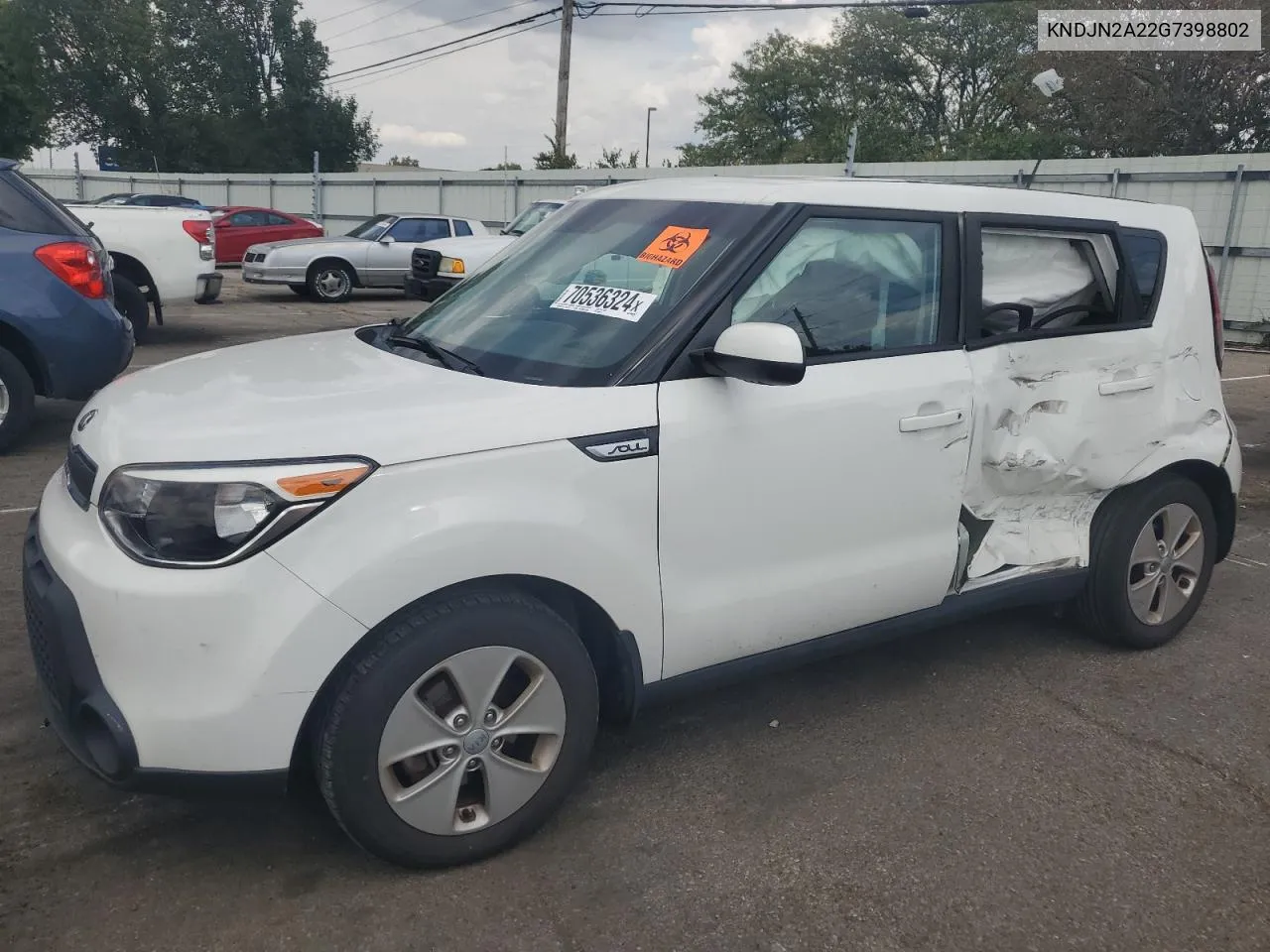 2016 Kia Soul VIN: KNDJN2A22G7398802 Lot: 70536324