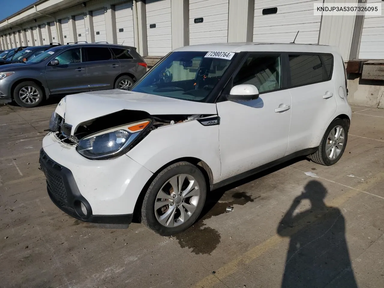 2016 Kia Soul + VIN: KNDJP3A53G7326095 Lot: 72980764