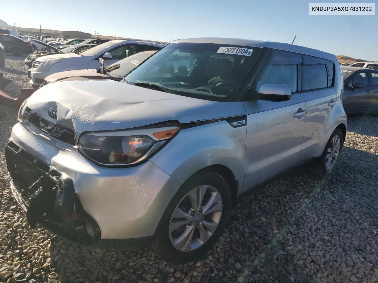 2016 Kia Soul + VIN: KNDJP3A5XG7831292 Lot: 73221904