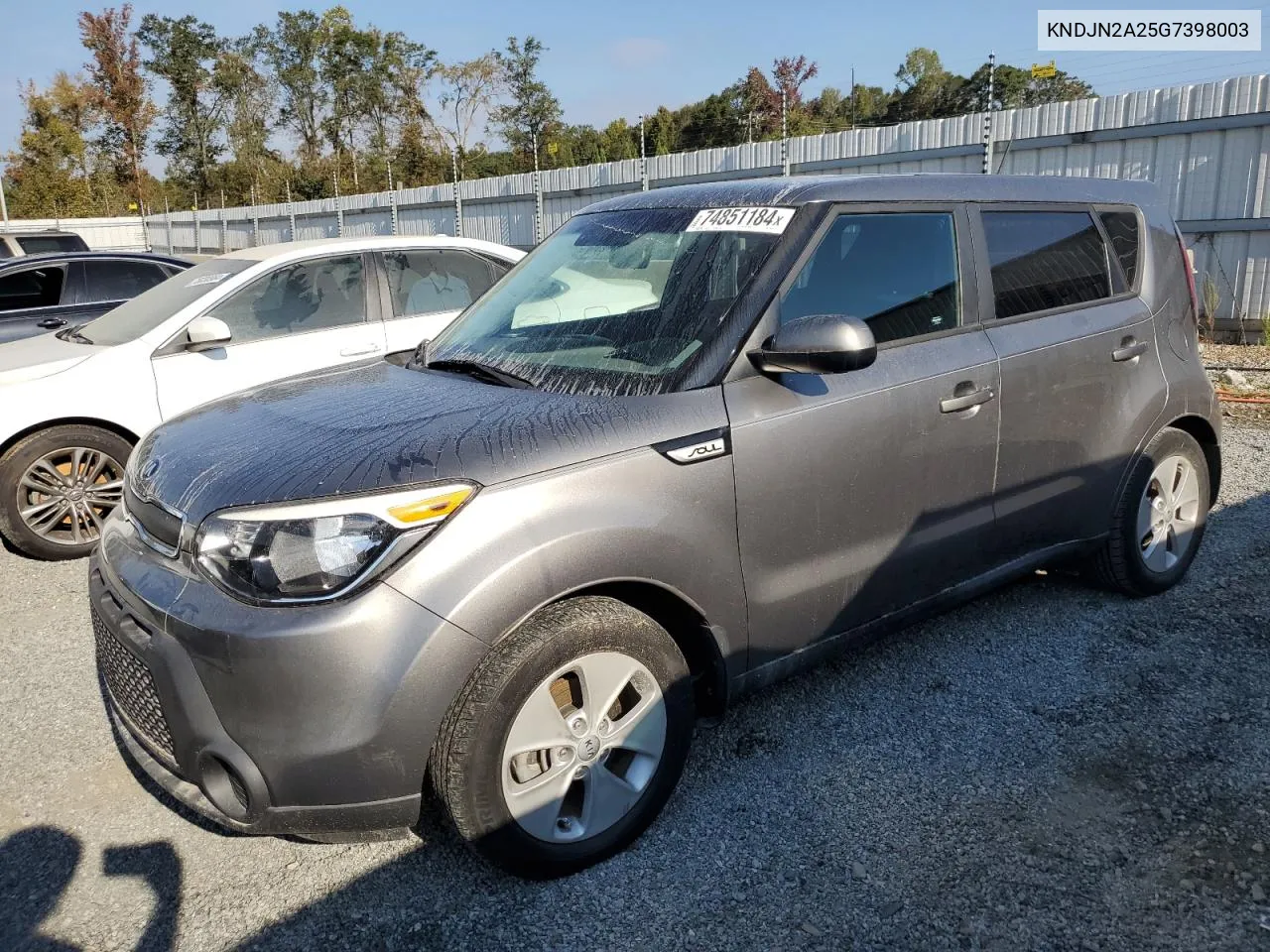 2016 Kia Soul VIN: KNDJN2A25G7398003 Lot: 74851184