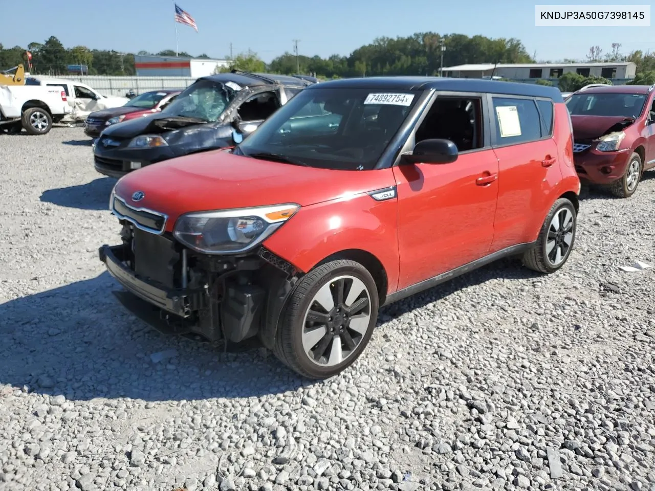 2016 Kia Soul + VIN: KNDJP3A50G7398145 Lot: 74892754