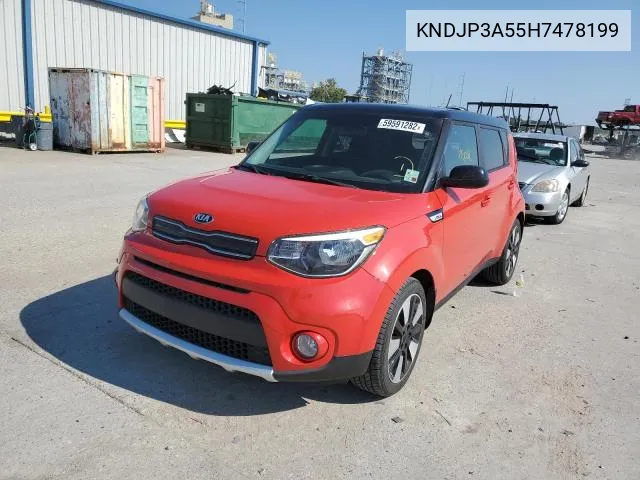 2017 Kia Soul + VIN: KNDJP3A55H7478199 Lot: 57663144