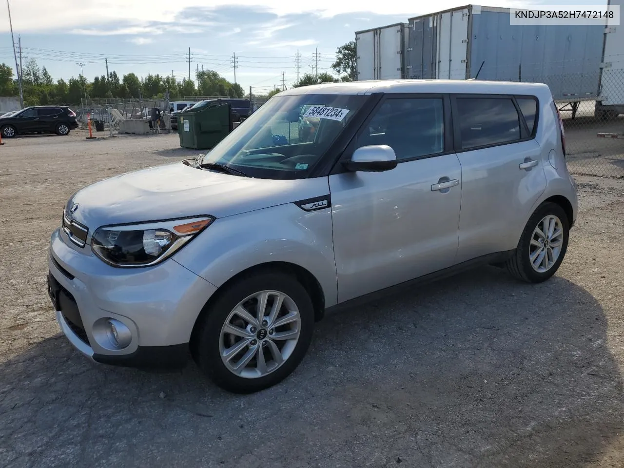 2017 Kia Soul + VIN: KNDJP3A52H7472148 Lot: 58481234