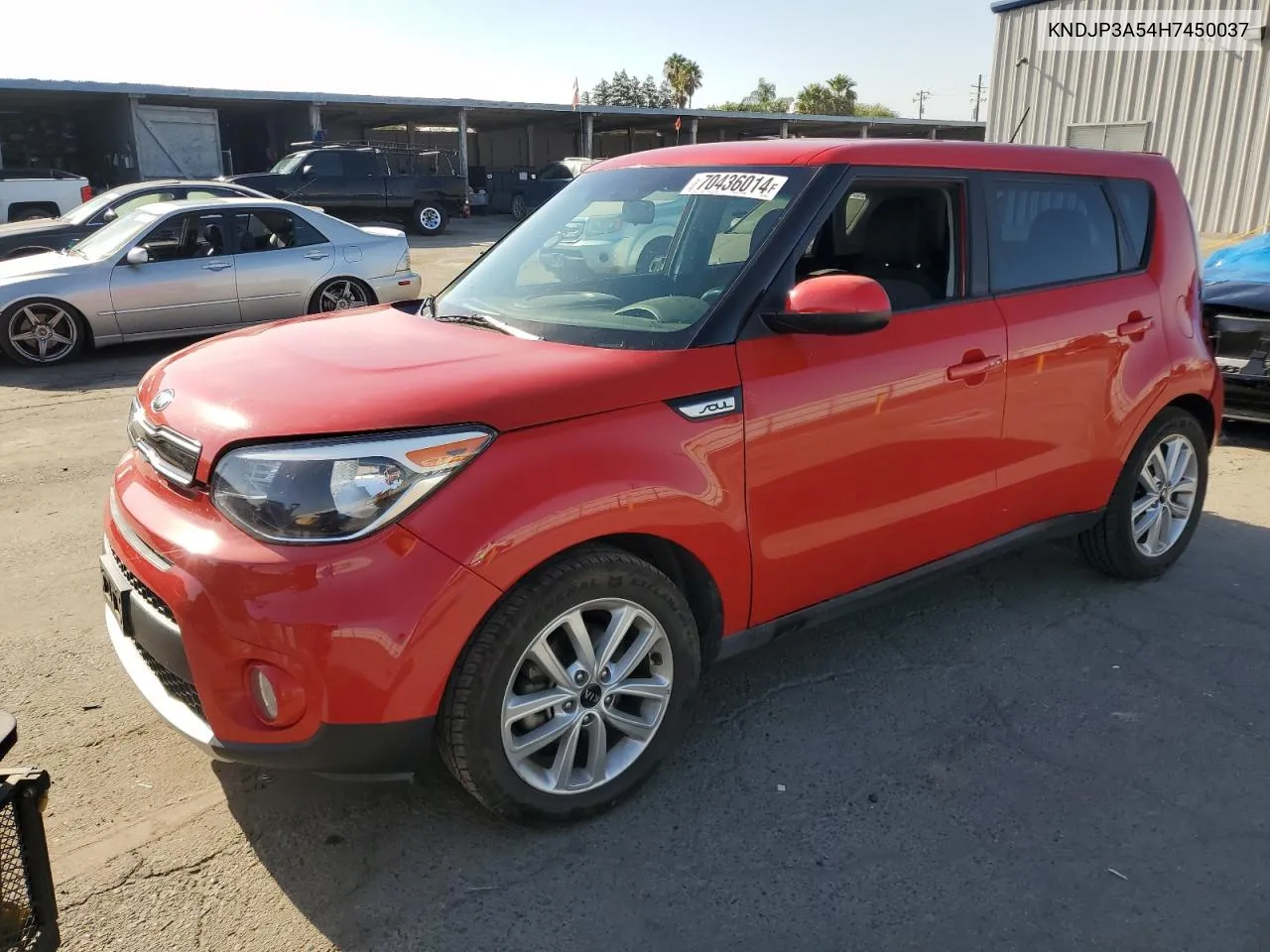 2017 Kia Soul + VIN: KNDJP3A54H7450037 Lot: 70436014