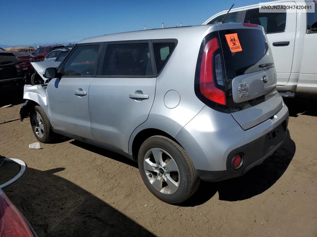 2017 Kia Soul VIN: KNDJN2A20H7420491 Lot: 71470394