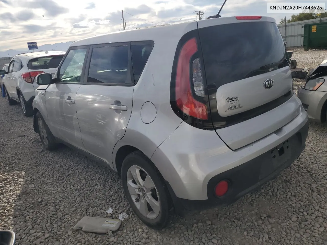 2017 Kia Soul VIN: KNDJN2A20H7443625 Lot: 71609174