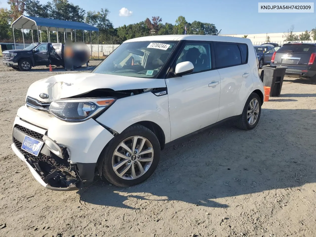 2017 Kia Soul + VIN: KNDJP3A54H7420309 Lot: 72704244