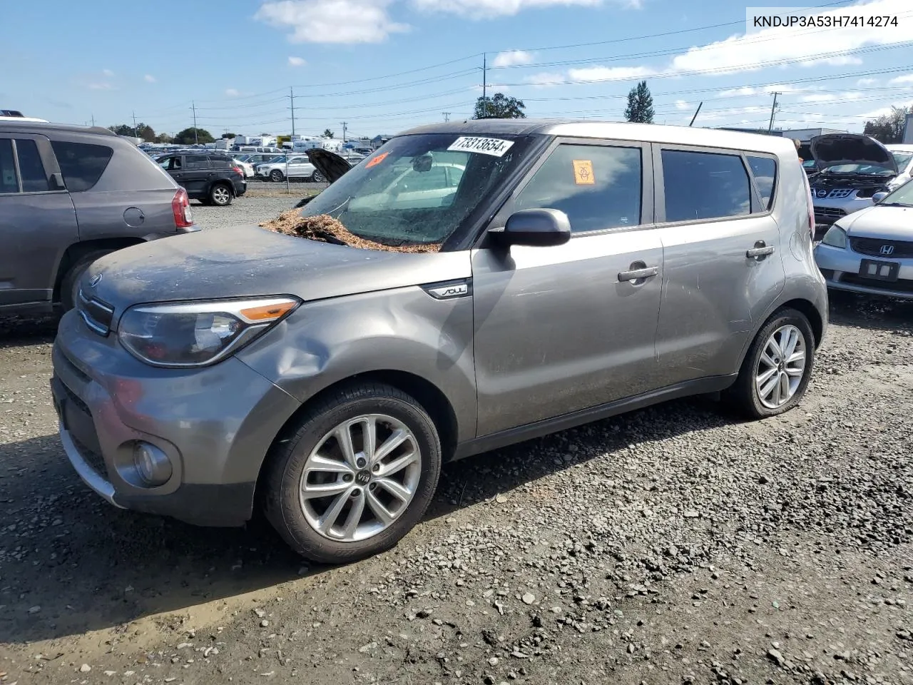 2017 Kia Soul + VIN: KNDJP3A53H7414274 Lot: 73313654