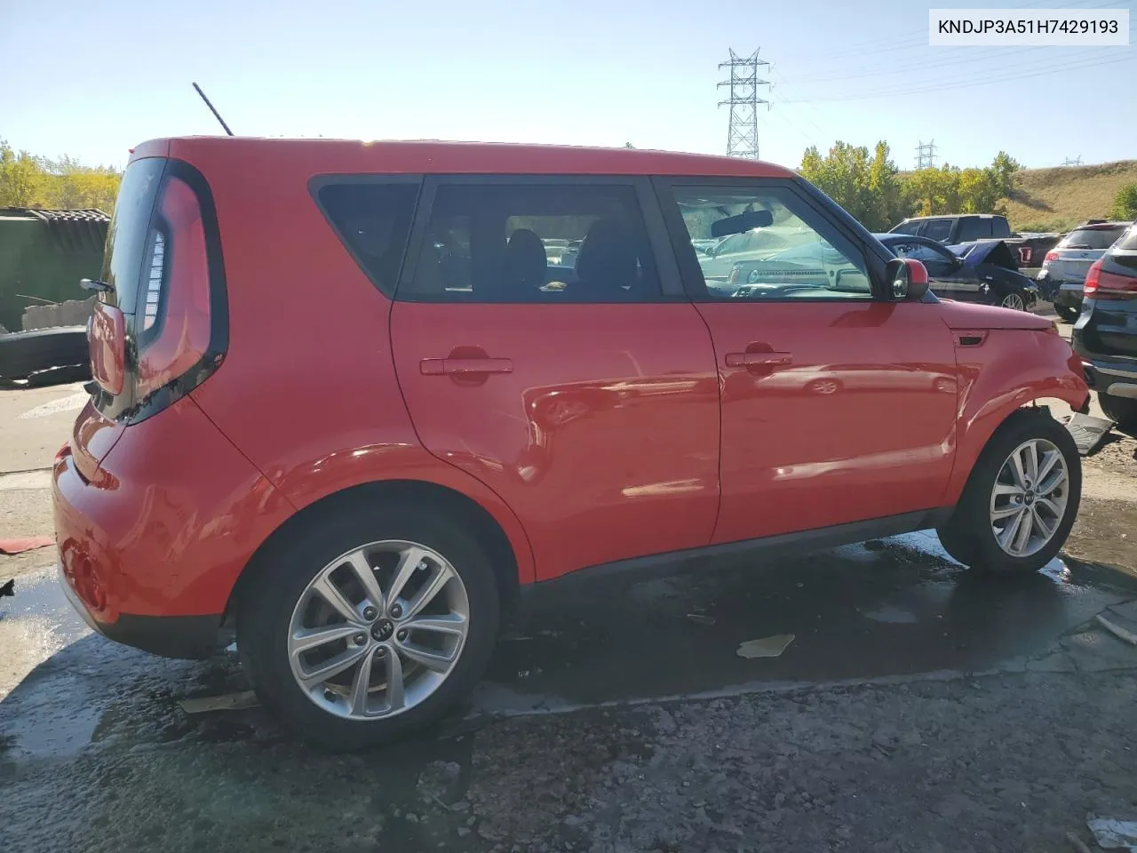 2017 Kia Soul + VIN: KNDJP3A51H7429193 Lot: 74628654