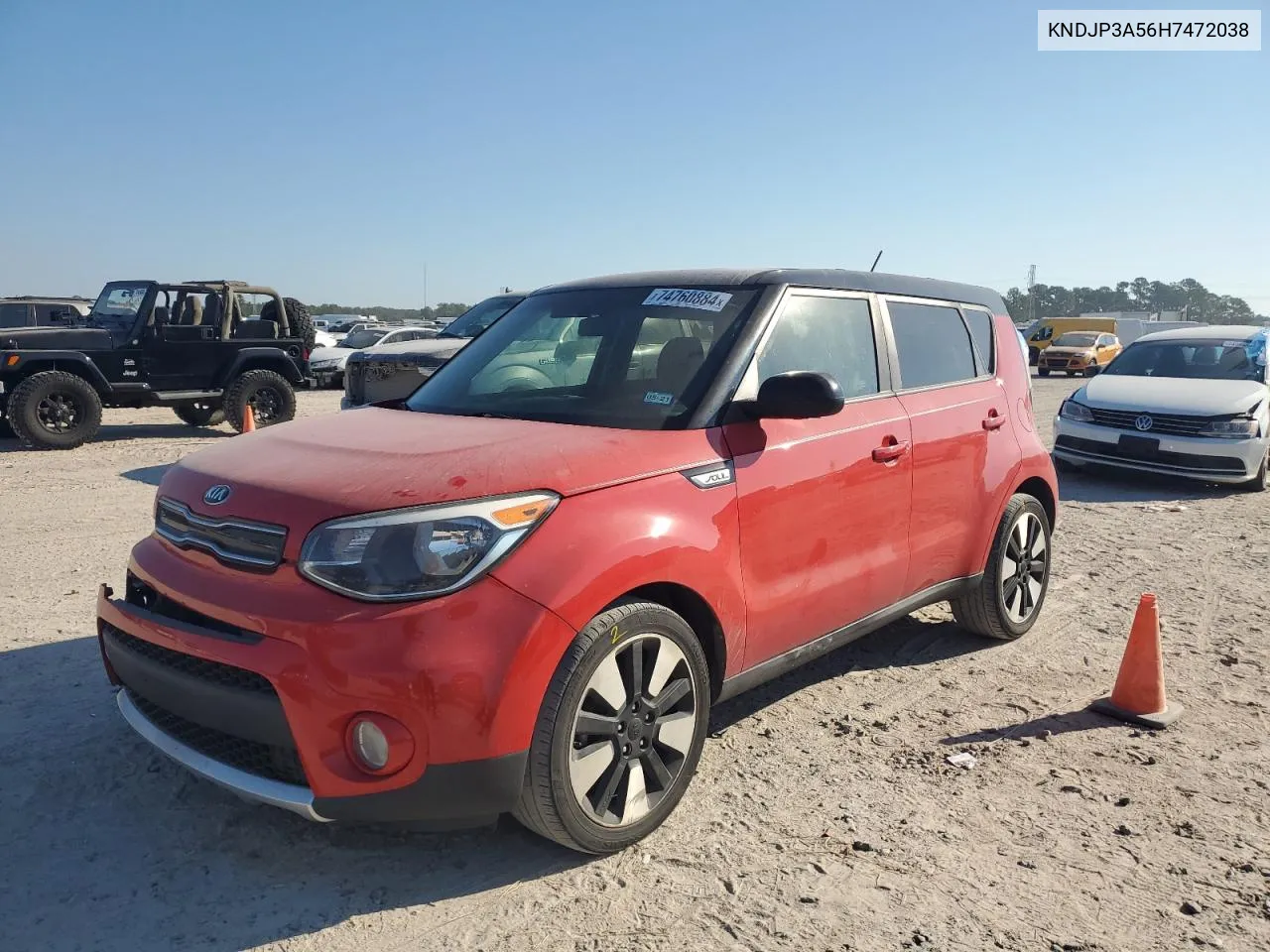 2017 Kia Soul + VIN: KNDJP3A56H7472038 Lot: 74760884