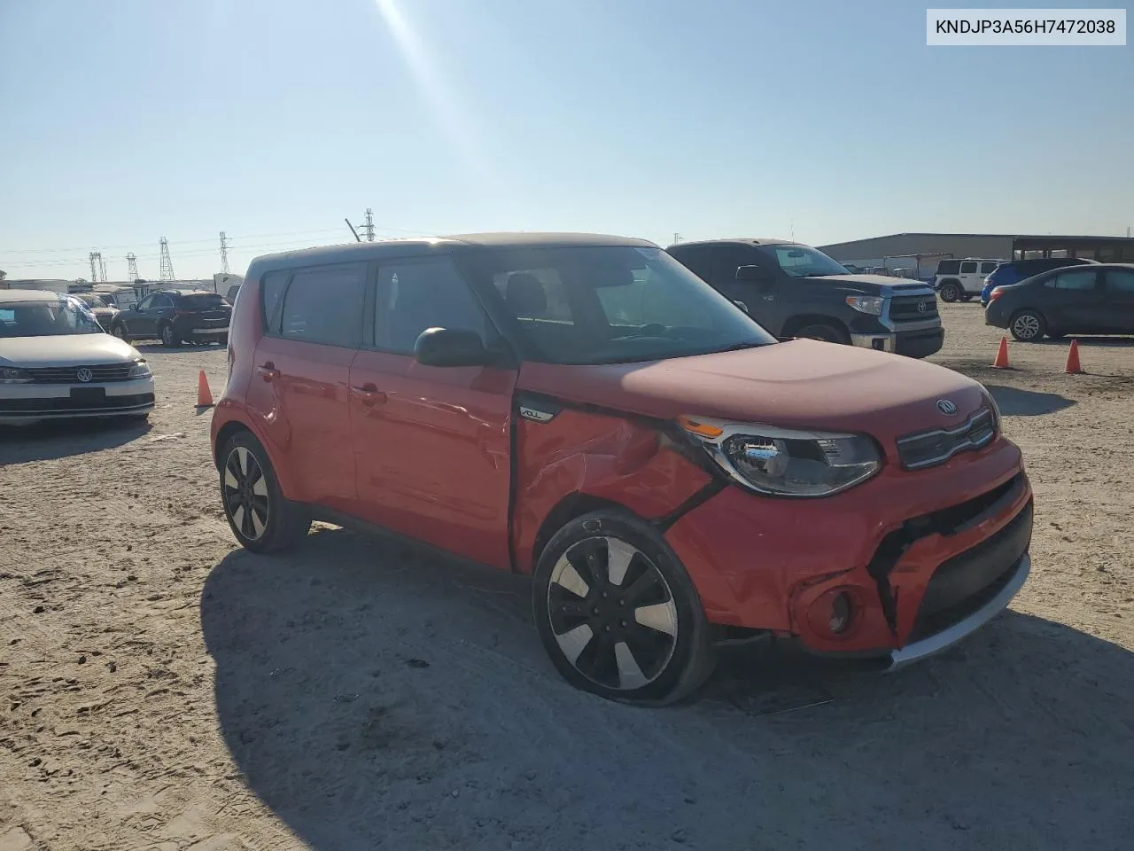 2017 Kia Soul + VIN: KNDJP3A56H7472038 Lot: 74760884