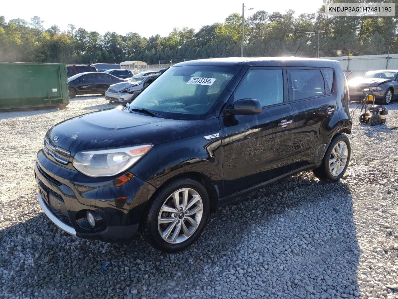 2017 Kia Soul + VIN: KNDJP3A51H7481195 Lot: 75313134