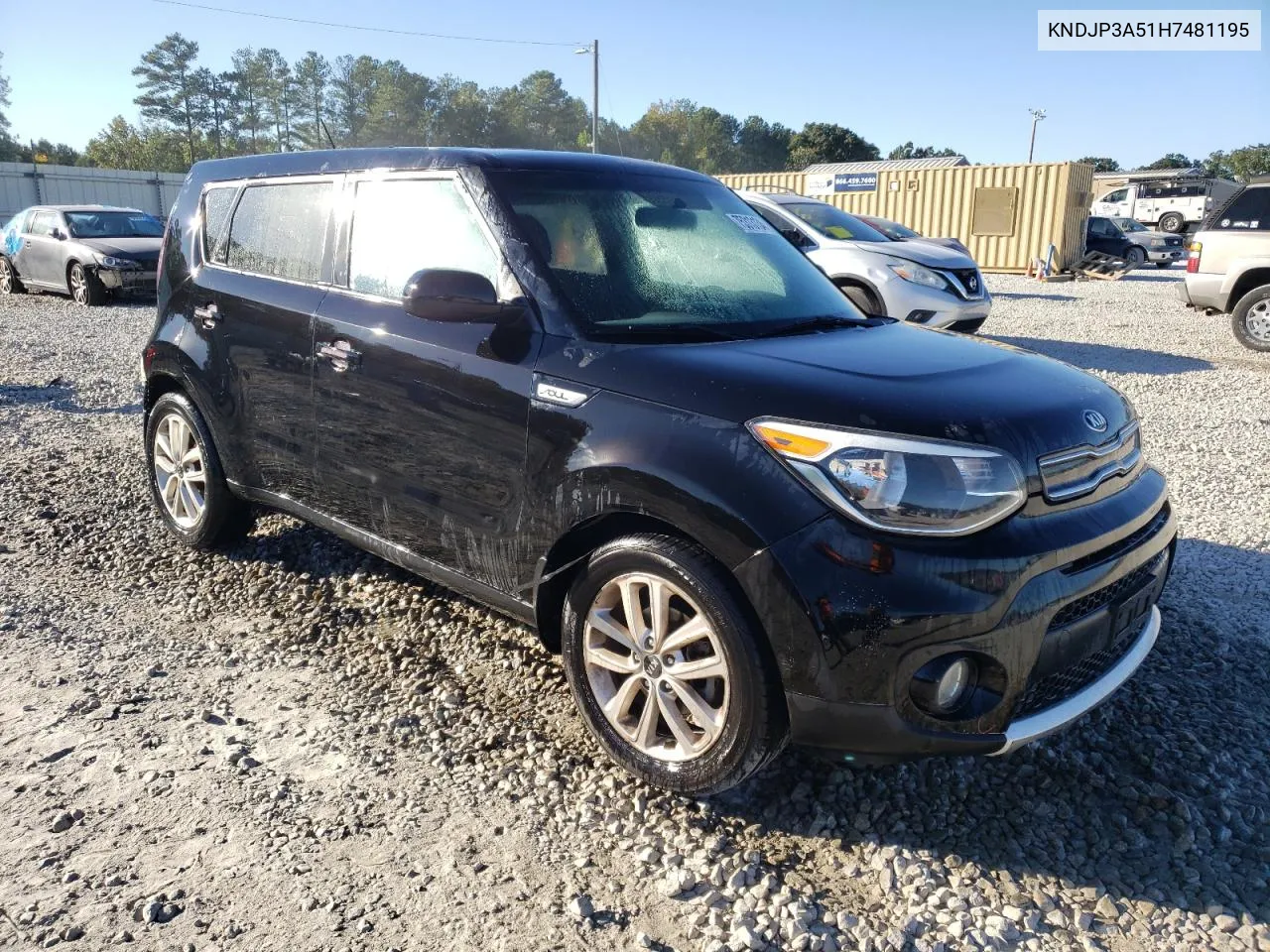 2017 Kia Soul + VIN: KNDJP3A51H7481195 Lot: 75313134