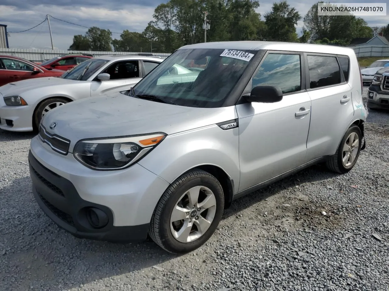 2017 Kia Soul VIN: KNDJN2A26H7481070 Lot: 76134184