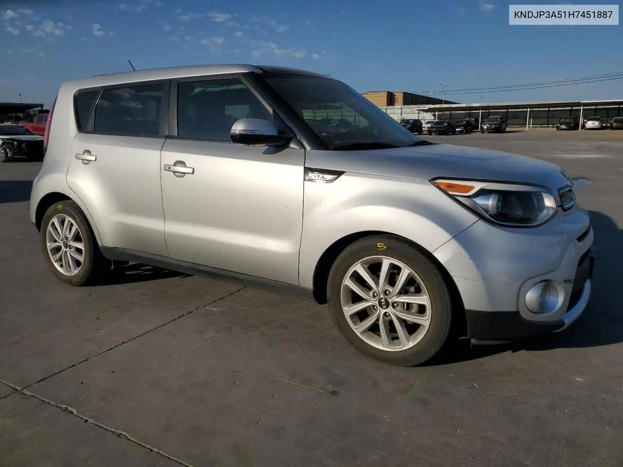 2017 Kia Soul + VIN: KNDJP3A51H7451887 Lot: 76296744