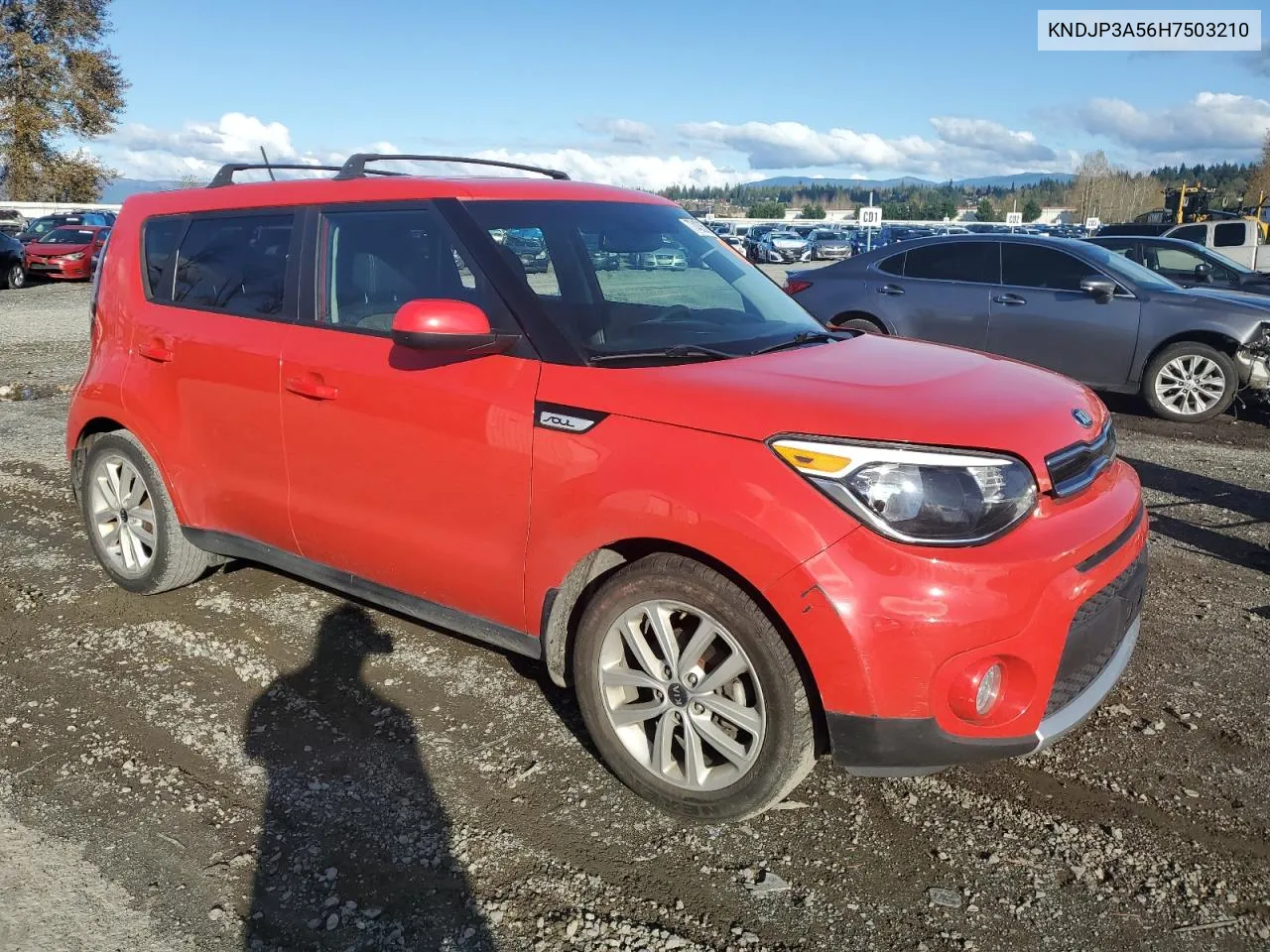 2017 Kia Soul + VIN: KNDJP3A56H7503210 Lot: 77433594