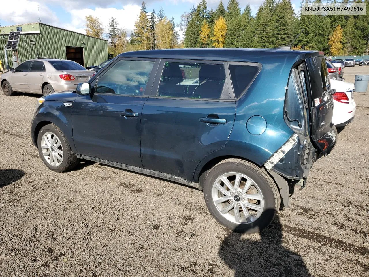 2017 Kia Soul + VIN: KNDJP3A51H7499616 Lot: 77461874