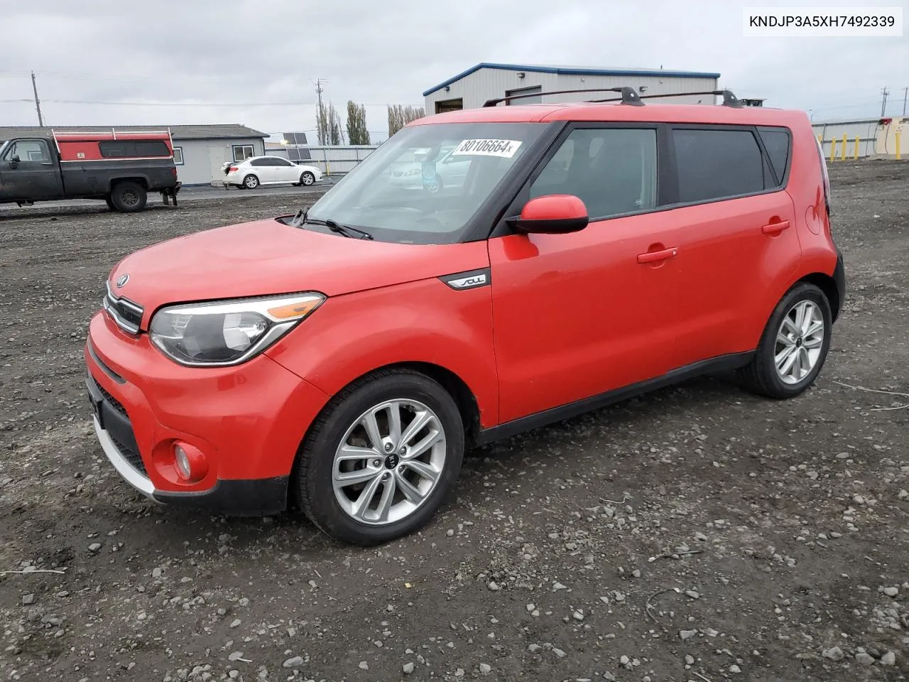 2017 Kia Soul + VIN: KNDJP3A5XH7492339 Lot: 80106664