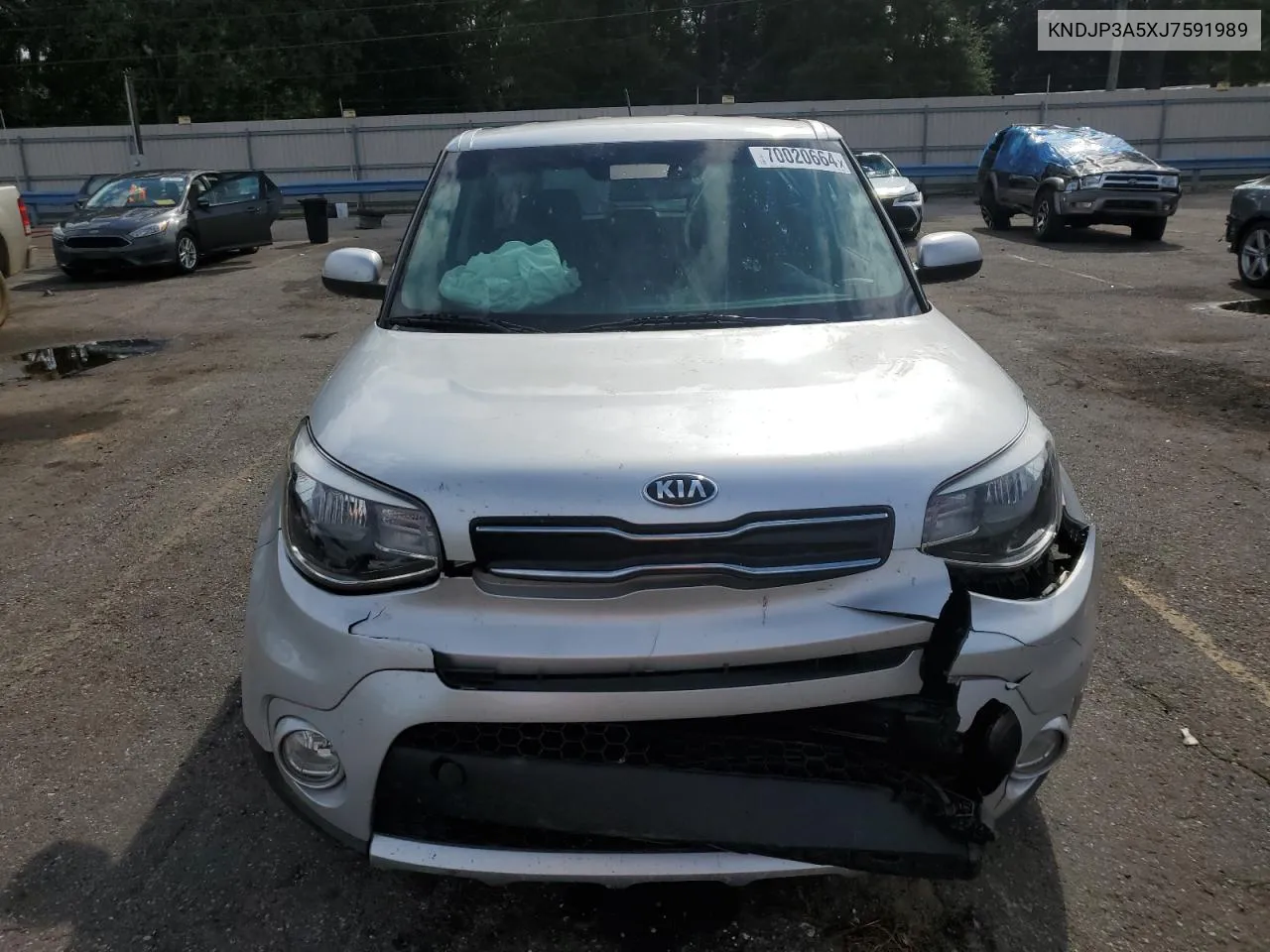 2018 Kia Soul + VIN: KNDJP3A5XJ7591989 Lot: 70020664