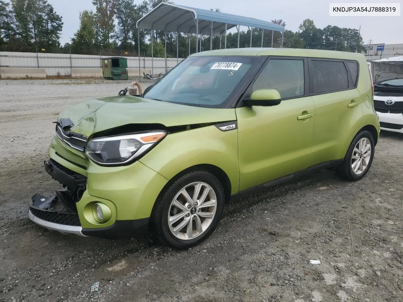 2018 Kia Soul + VIN: KNDJP3A54J7888319 Lot: 70778874