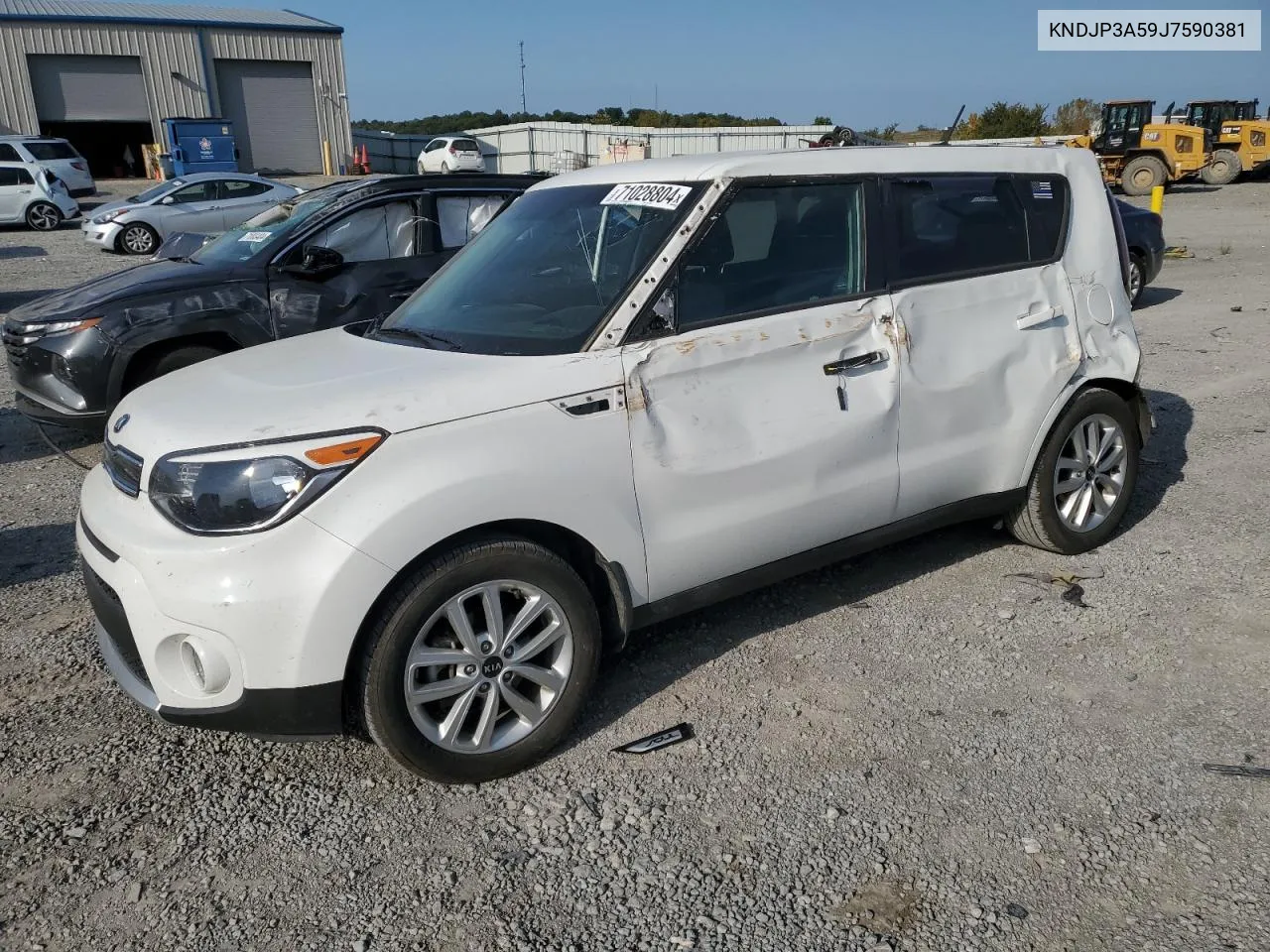 2018 Kia Soul + VIN: KNDJP3A59J7590381 Lot: 71028804