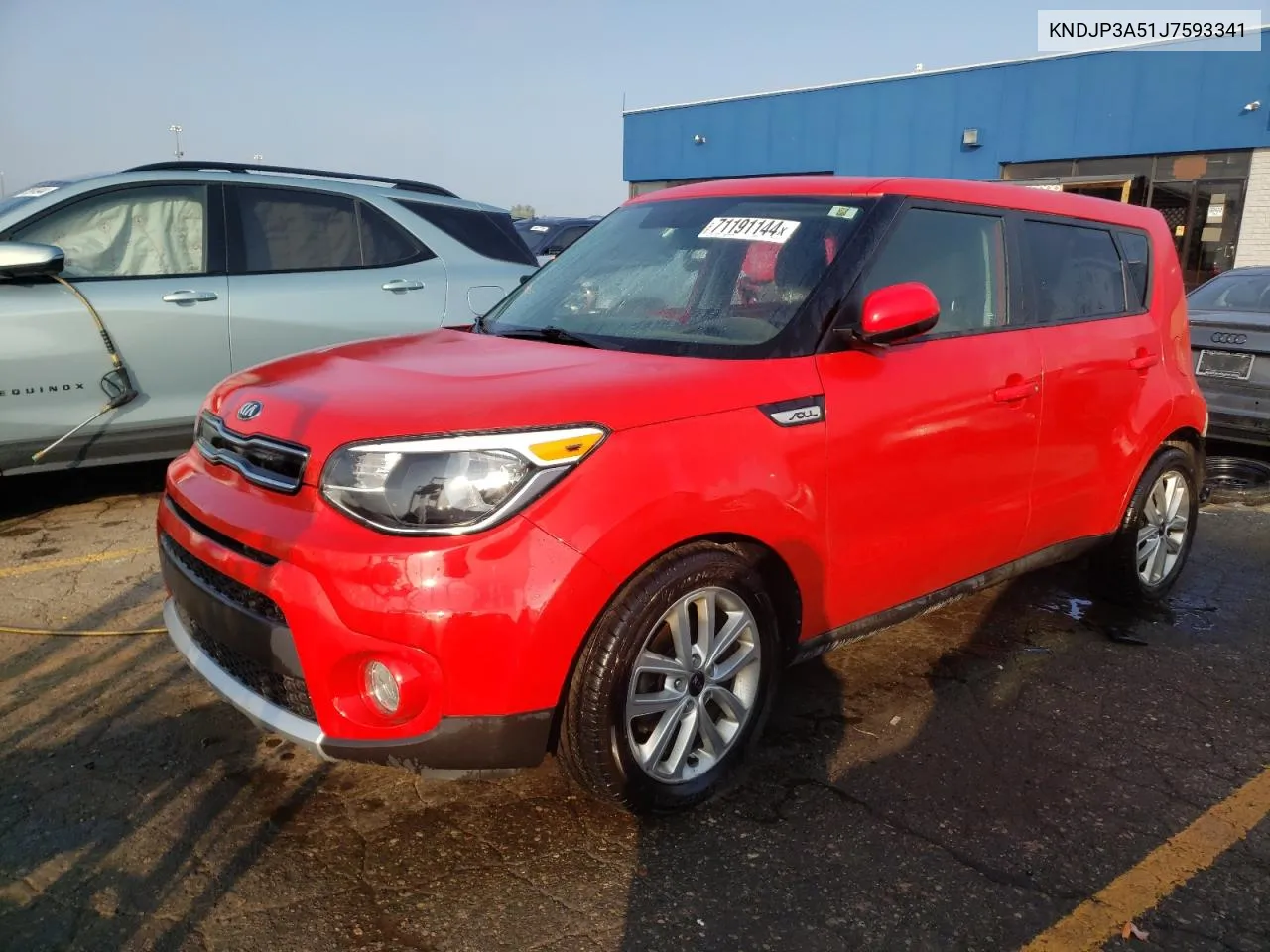 2018 Kia Soul + VIN: KNDJP3A51J7593341 Lot: 71191144