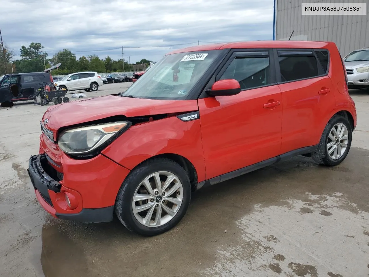 2018 Kia Soul + VIN: KNDJP3A58J7508351 Lot: 72705964