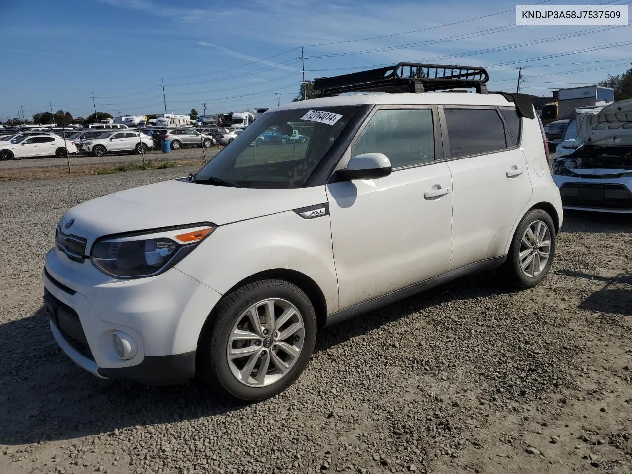 2018 Kia Soul + VIN: KNDJP3A58J7537509 Lot: 72764014