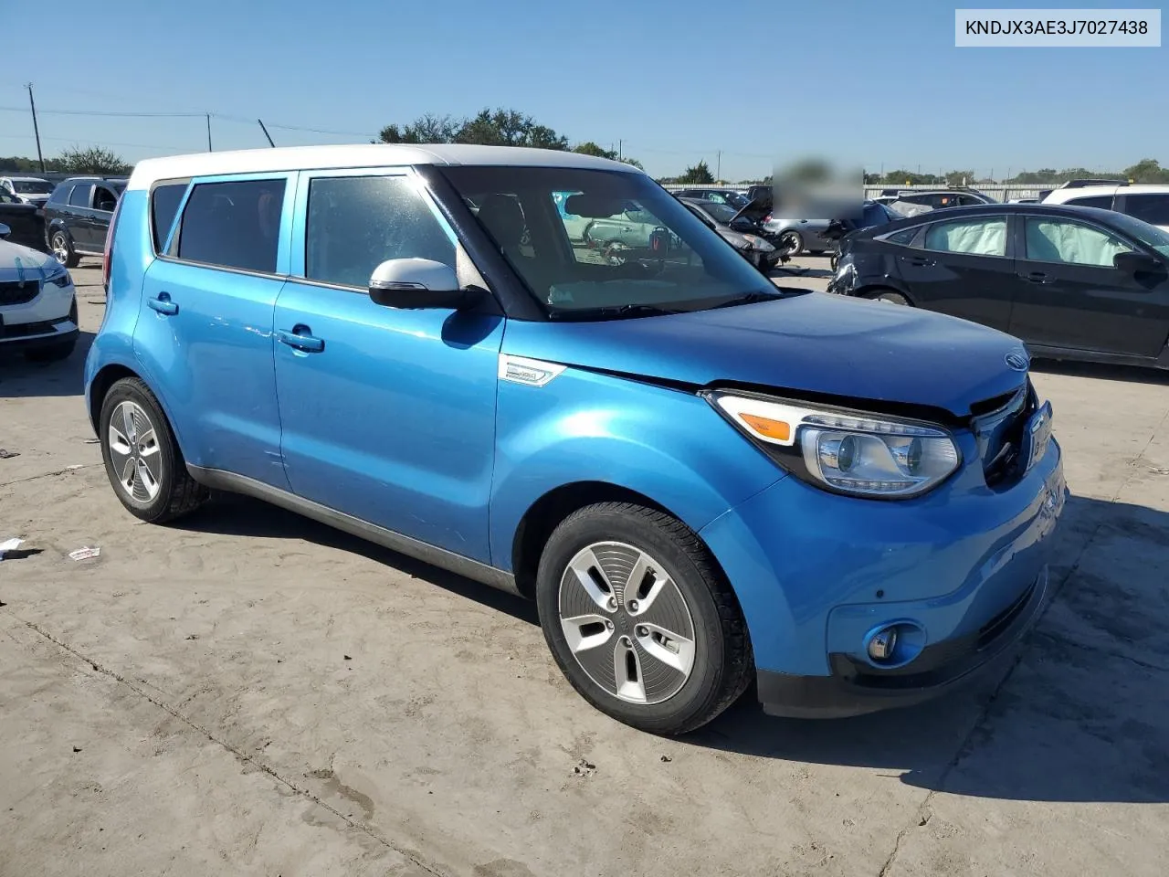 2018 Kia Soul Ev + VIN: KNDJX3AE3J7027438 Lot: 72954194