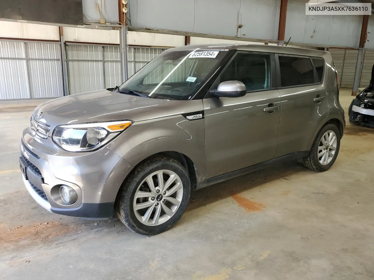 2019 Kia Soul + VIN: KNDJP3A5XK7636110 Lot: 62591354