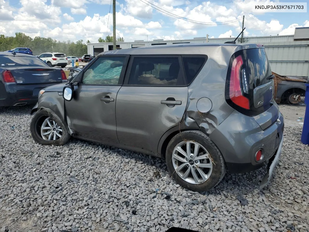 2019 Kia Soul + VIN: KNDJP3A53K7671703 Lot: 68893334