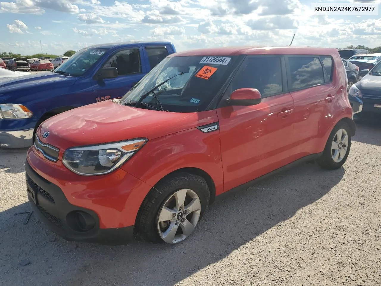 2019 Kia Soul VIN: KNDJN2A24K7672977 Lot: 71130564